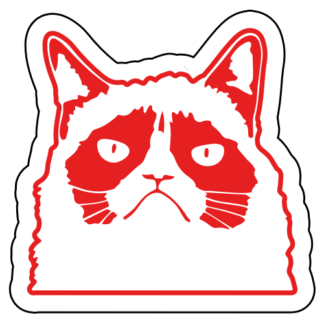 Grumpy Cat Sticker (Red)